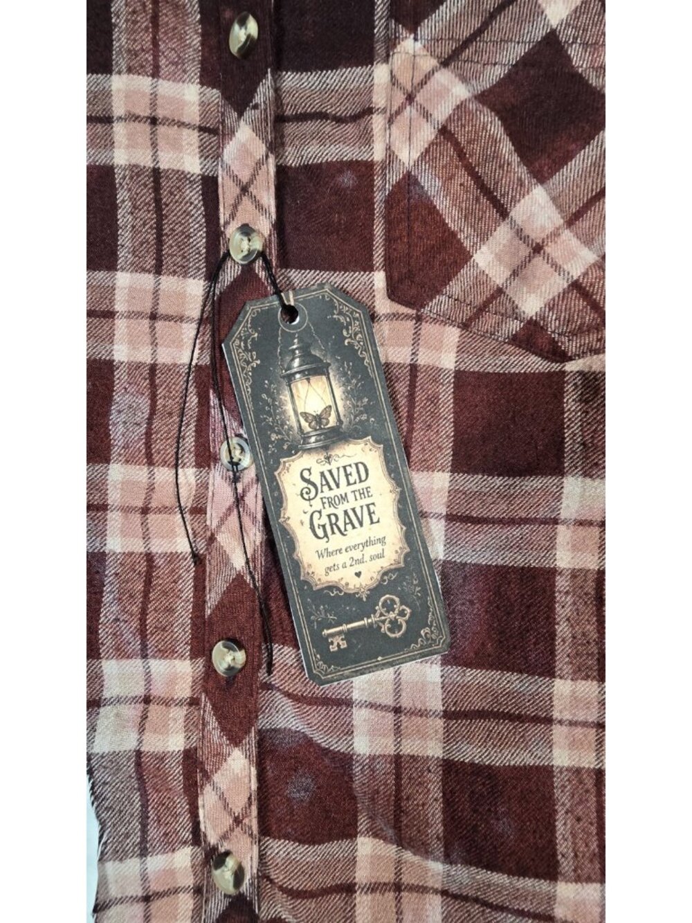 OOAK Upcycled Flannel Shirt Shacket Skeletons Dancing Keep Going Wearable Art XL - Picture 6 of 15